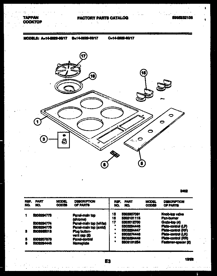 Cooktop parts