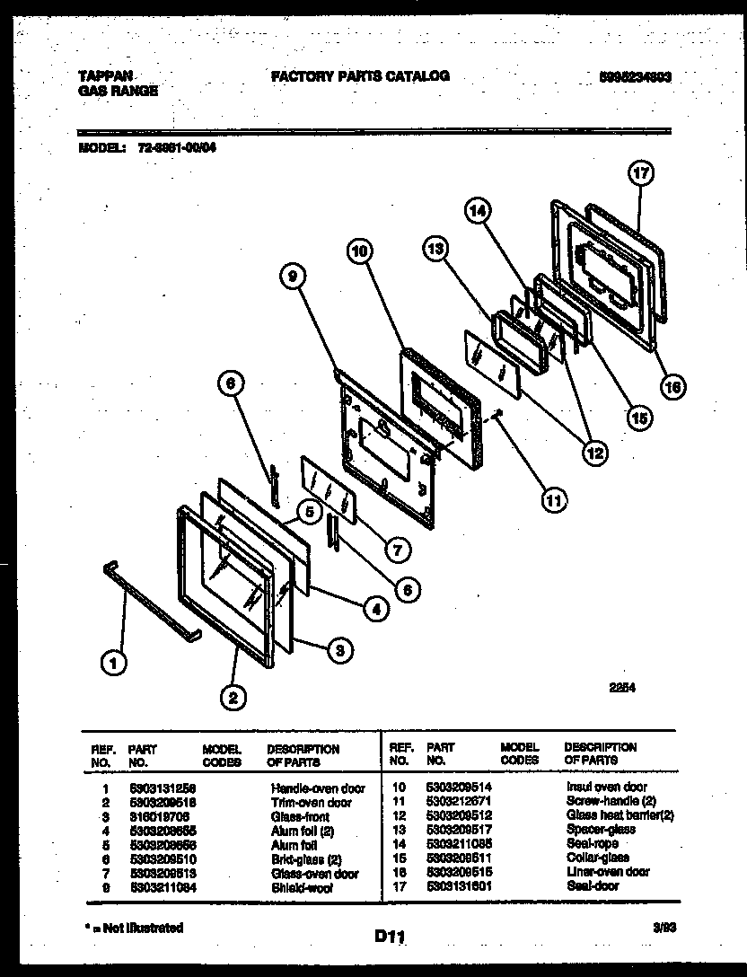 Lower oven door parts