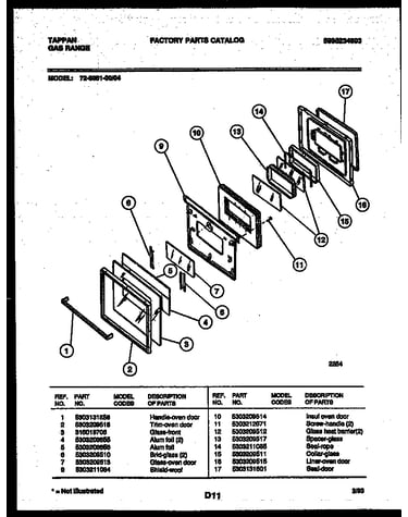 Lower oven door parts