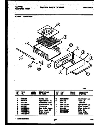 Broiler drawer parts