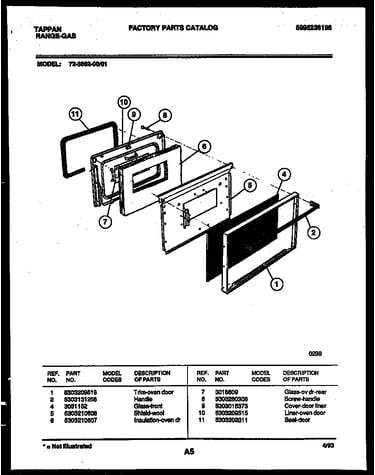 Lower oven door parts
