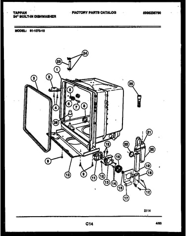Tub and frame parts