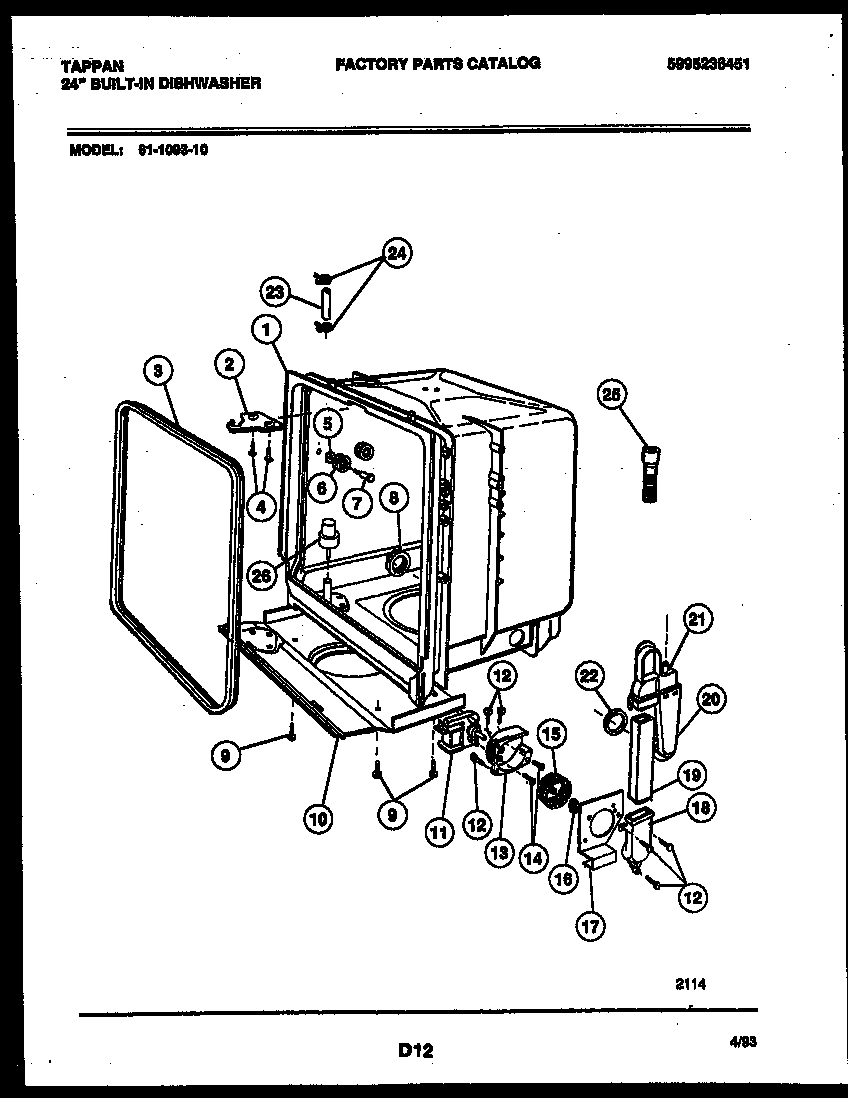 Tub and frame parts
