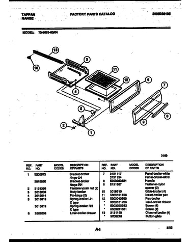 Broiler drawer parts