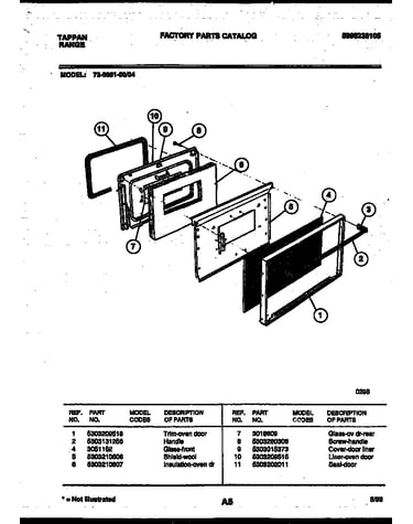 Lower oven door parts