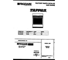 Tappan 30-3152-00-02 cover page diagram