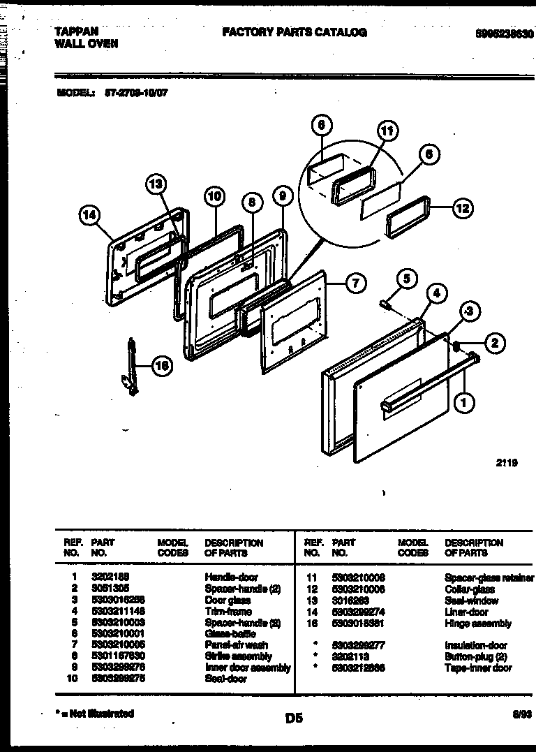 Lower oven door parts