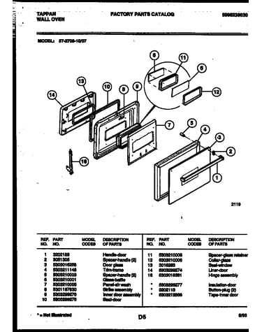 Lower oven door parts