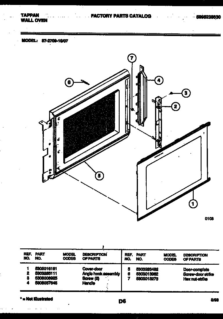 Upper oven door parts