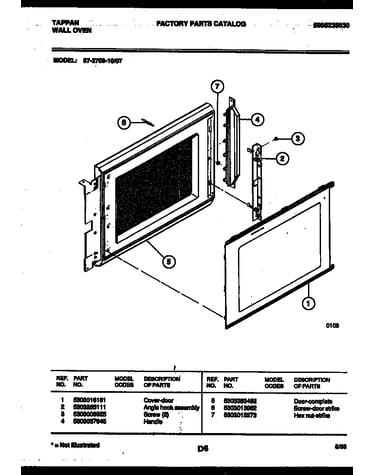 Upper oven door parts