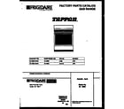Tappan 30-3852-00-02 cover page diagram