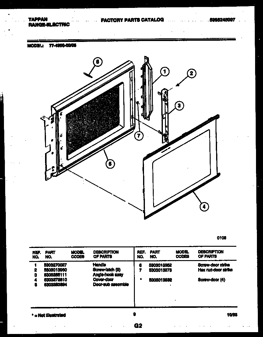 Upper oven door parts