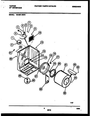 Cabinet and component parts