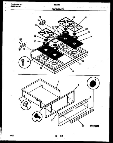 Cooktop and drawer parts