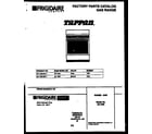 Tappan 32-1009-23-11 cover page diagram