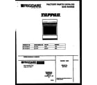 Tappan 32-1019-00-12 cover page diagram