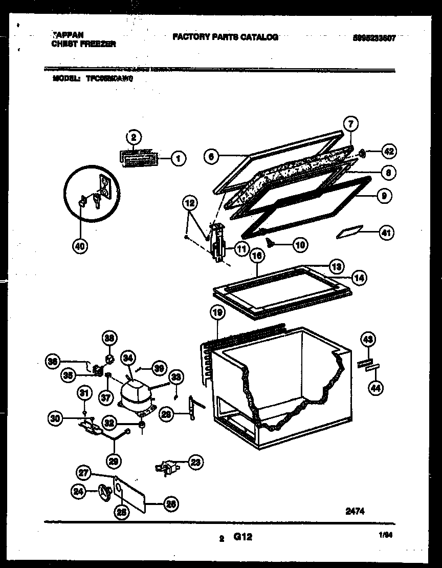 Chest freezer parts