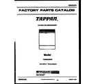 Tappan TDB652RBR0 cover sheet diagram