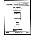 Tappan TDB668RBR0 cover sheet diagram