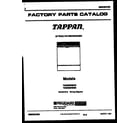 Tappan TDB668RBR0 cover sheet diagram