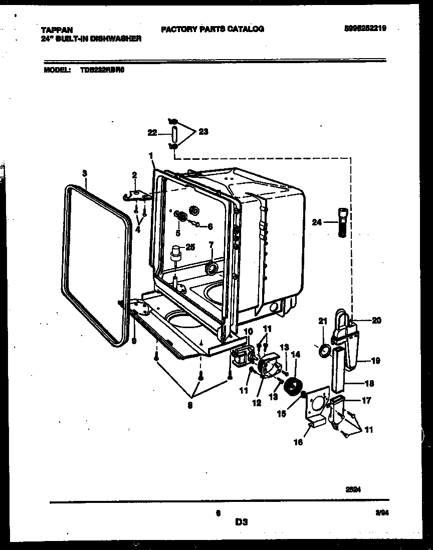 Tub and frame parts