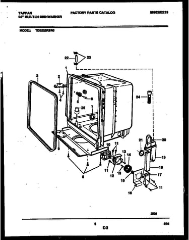 Tub and frame parts