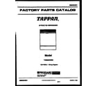 Tappan TDB222RBR0 cover sheet diagram