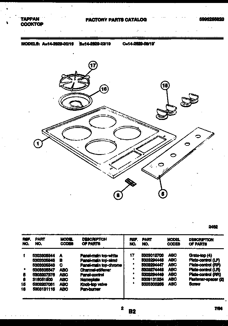 Cooktop parts