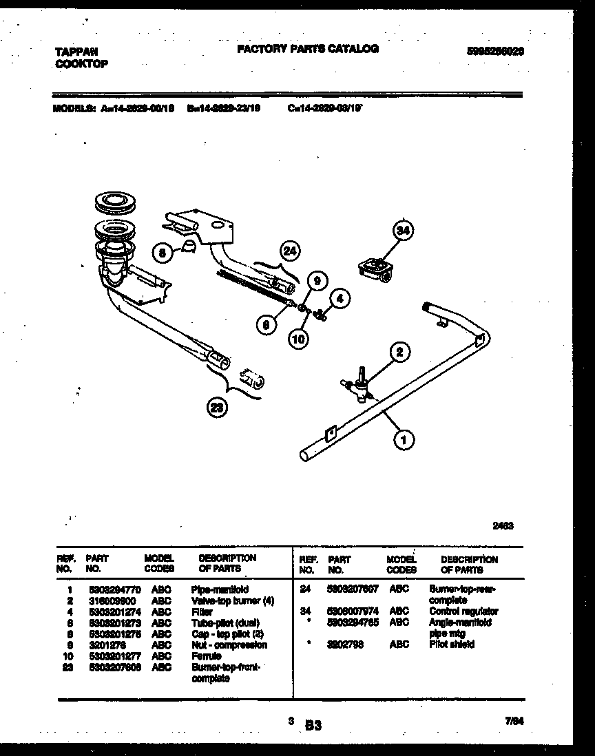 BURNER, MANIFOLD AND GAS CONTROL