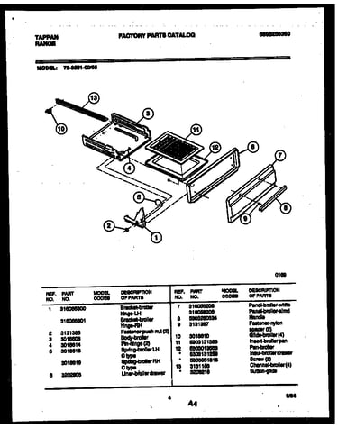Broiler drawer parts