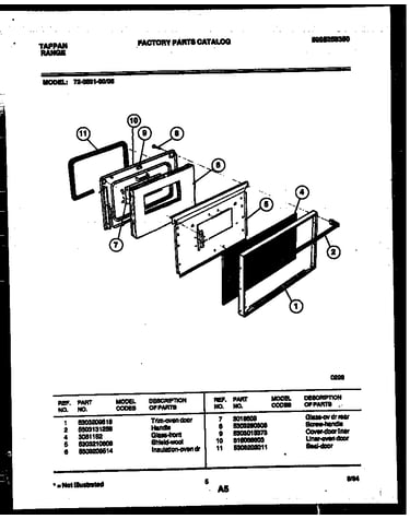 Lower oven door parts