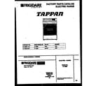 Tappan 31-3592-00-01 cover diagram