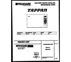 Tappan TMS135T1B front cover diagram
