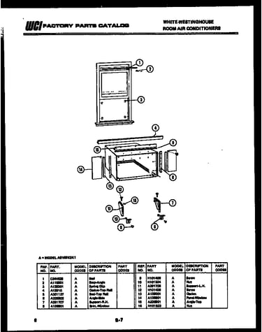 Cabinet and installation parts