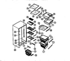 White-Westinghouse RS249JCW1 shelves and supports diagram