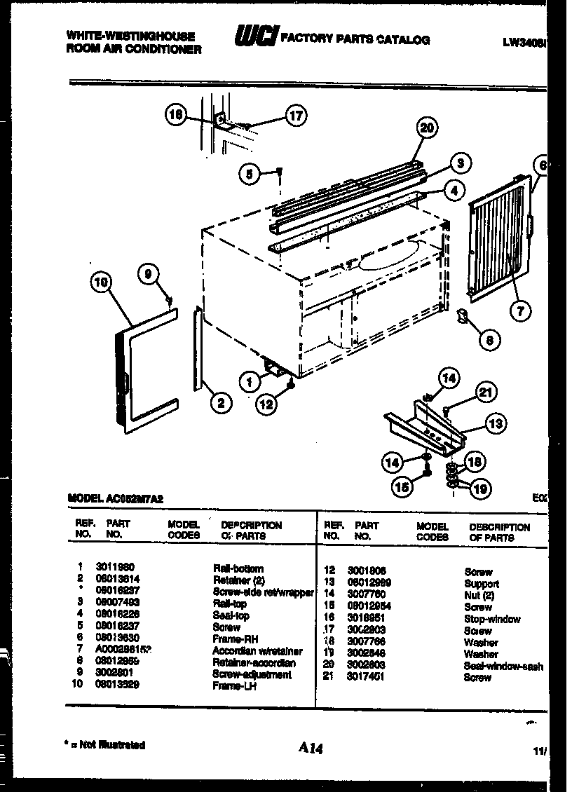 Cabinet and installation parts