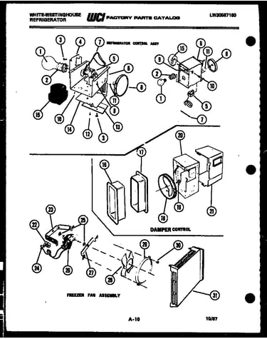 Refrigerator control assembly, damper control assembly and f