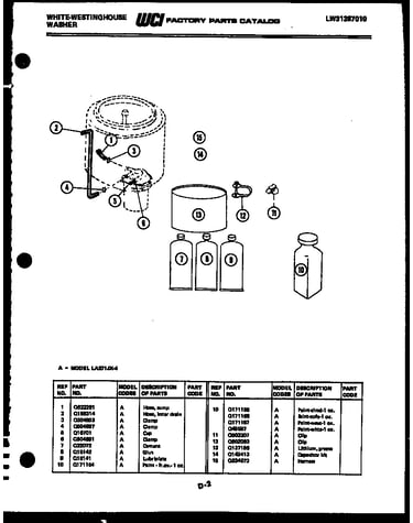 Washer and miscellaneous parts