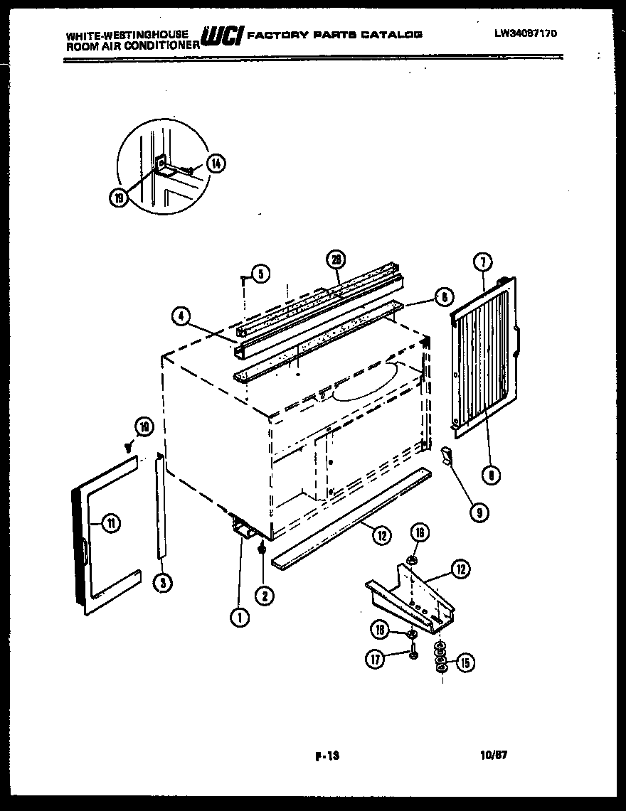 Cabinet and installation parts