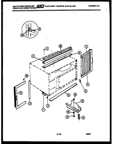 Cabinet and installation parts