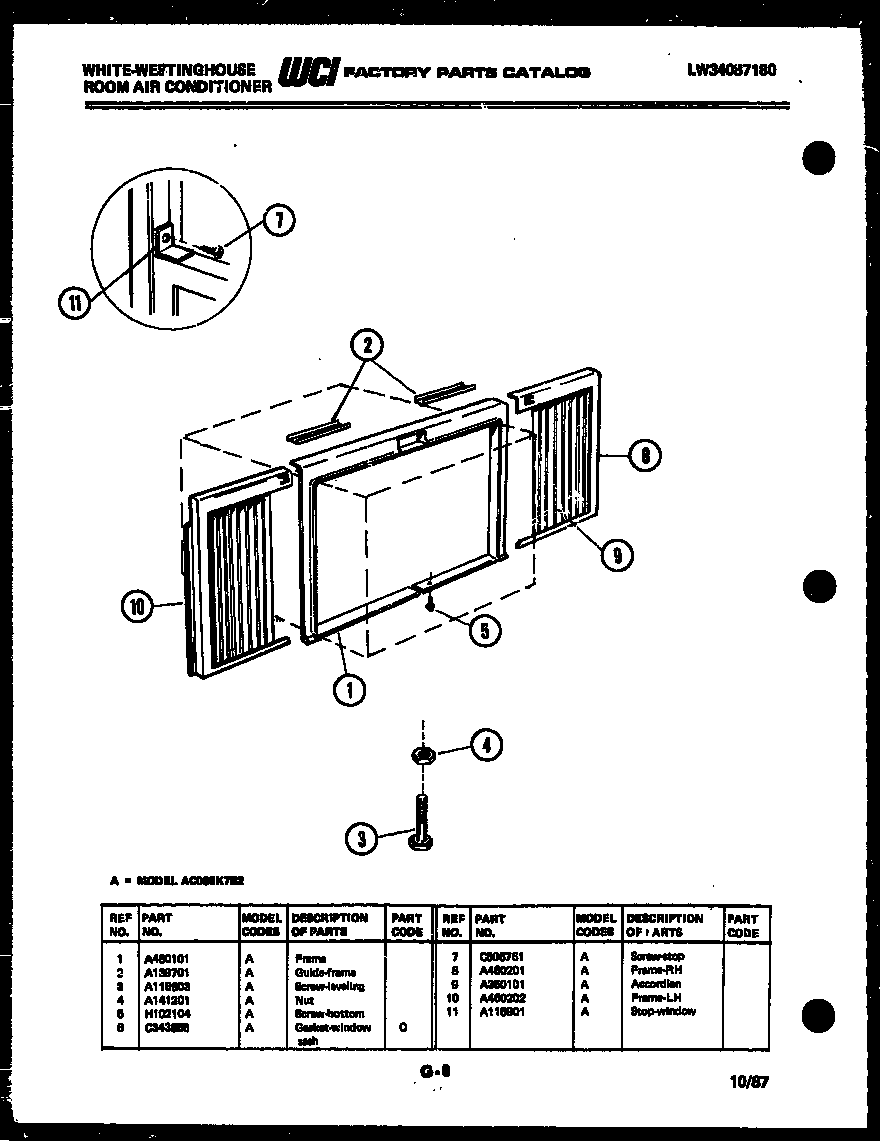 Cabinet and installation parts