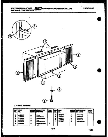 Cabinet and installation parts