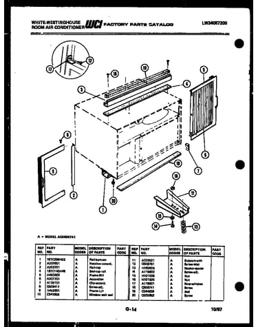 Cabinet and installation parts