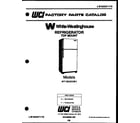 White-Westinghouse RT194ZCV1 cover diagram