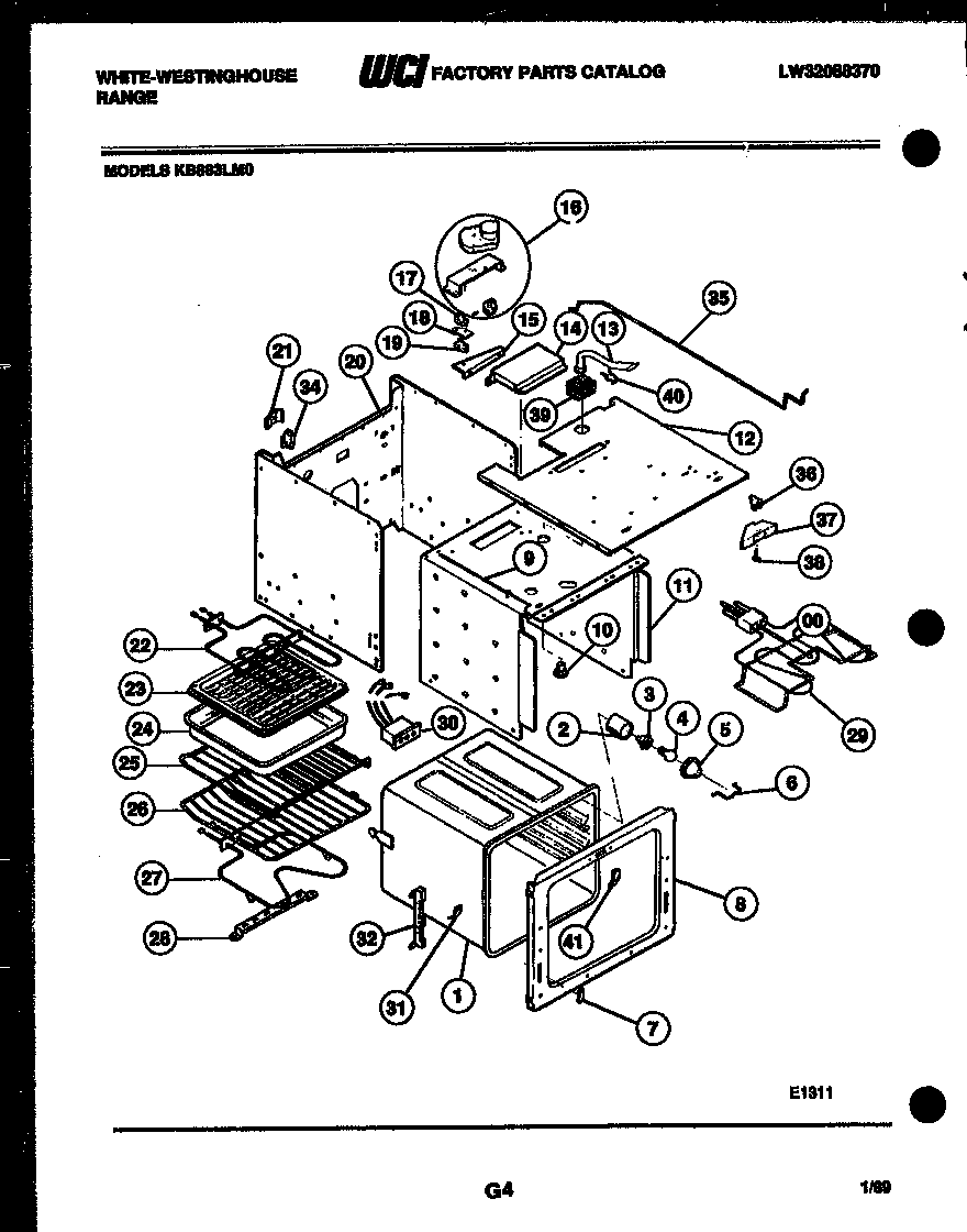 Cabinet and installation parts