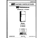 White-Westinghouse RT163GCV3 cover diagram