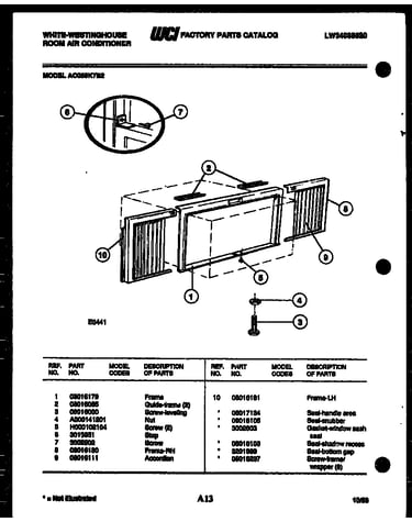 Cabinet and installation parts