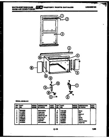 Cabinet and installation parts