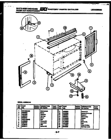 Cabinet and installation parts