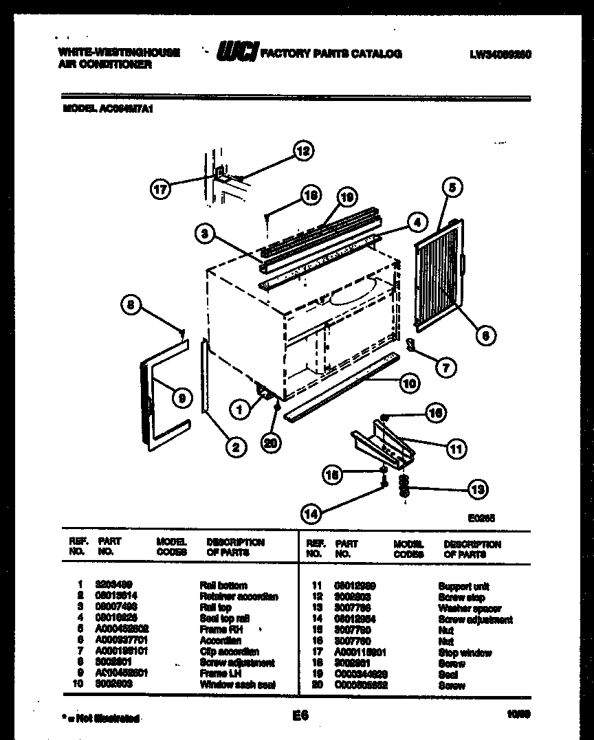 Cabinet and installation parts